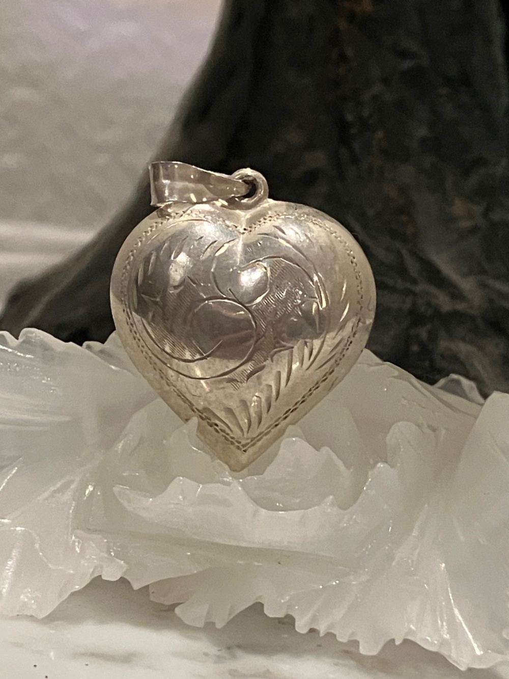 925 Sterling Silver Bubble Heart Shaped Pendant